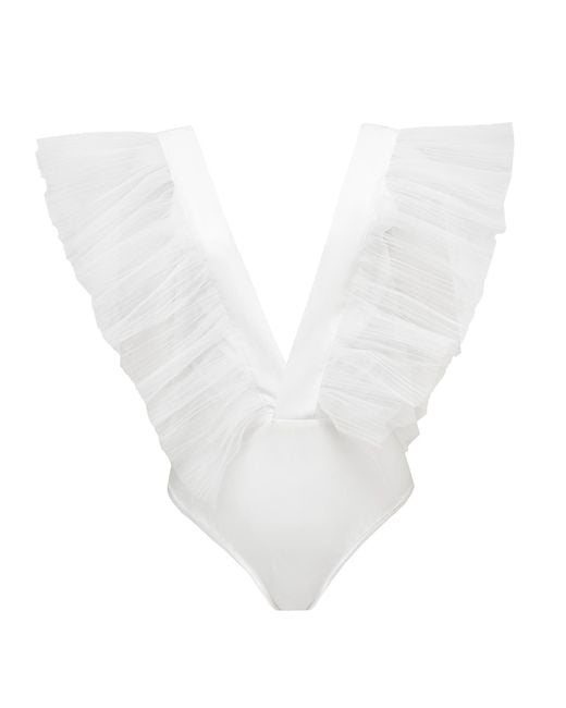 La Musa White Fairy Wings Bodysuit