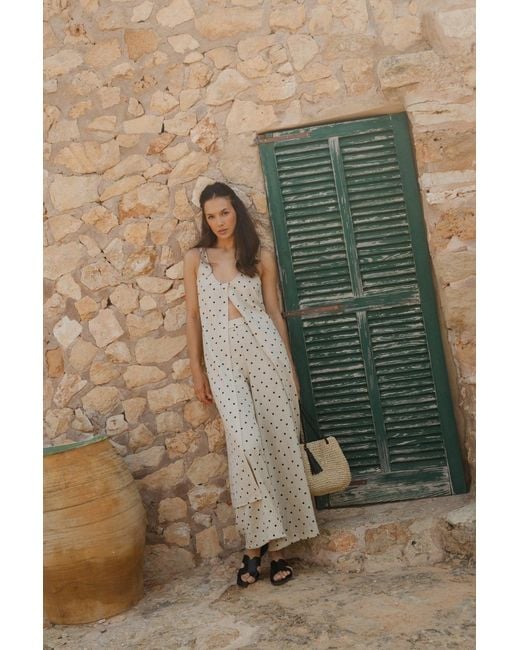 Traffic People Natural Neutrals Spanish Harlem Cream And Polka Dot Rene Trousers