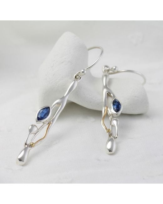 Isla Silver Metallic Kyanite Drop Earrings