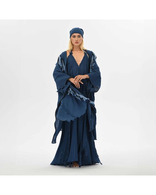 Zhenabia Blue Sidra Poncho