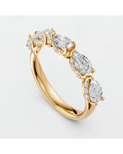 Aya Fine Jewelry Metallic Pear Lab Diamond Half Eternity Ring
