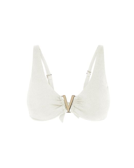 Aqva Swimwear White Nude Aiguablava Bikini Top