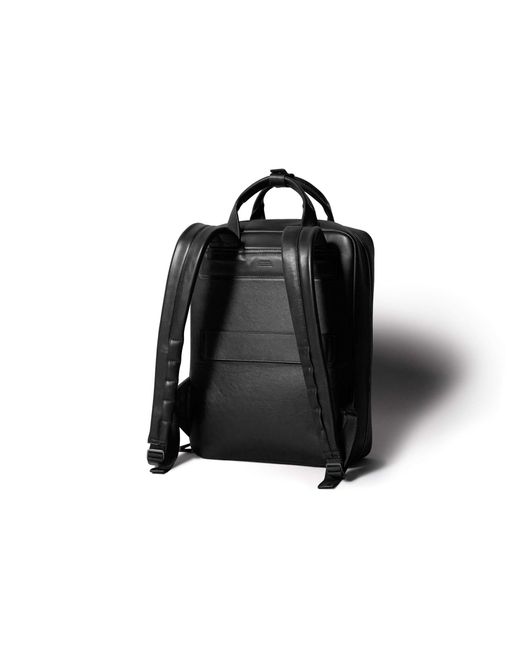 Harber London Black Leather Backpack for men