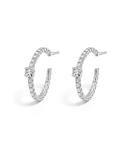 Maison De Gala Metallic Crystal Accent Hoop Earrings
