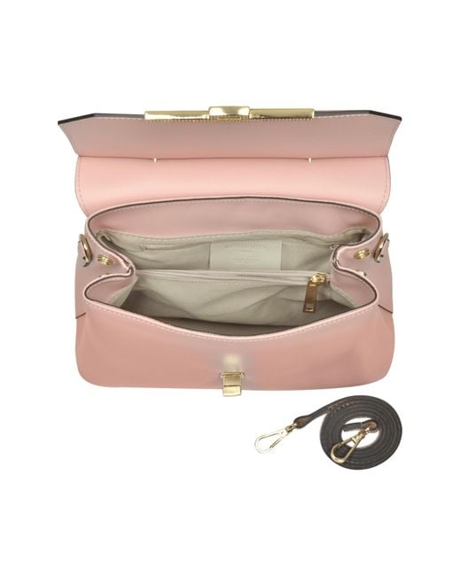 Le Parmentier Pink Atlanta Top Handle Satchel Bag W/Shoulder Strap
