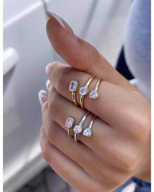 SHYMI Metallic Multi Shape Spiral Ring