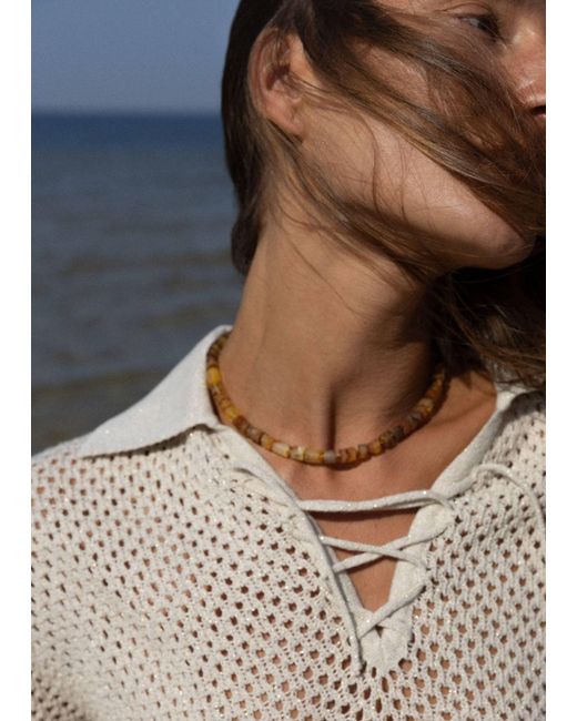 SALANIDA Natural Neutrals Coco Polo Lace Shirt Cream