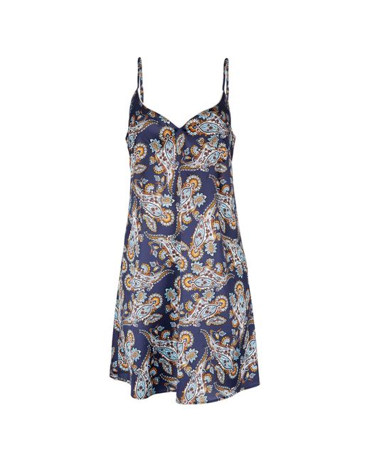 Oh!Zuza Blue Neutrals Silk Slip & Robe Set