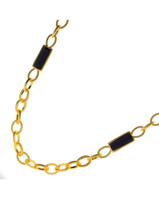 Ebru Jewelry Metallic Versatile Glow Cat Eye Long Necklace