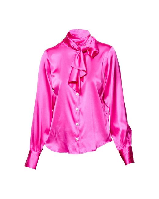Helen Mcalinden Pink Anastasia Cyclamen Silk Pussybow Blouse