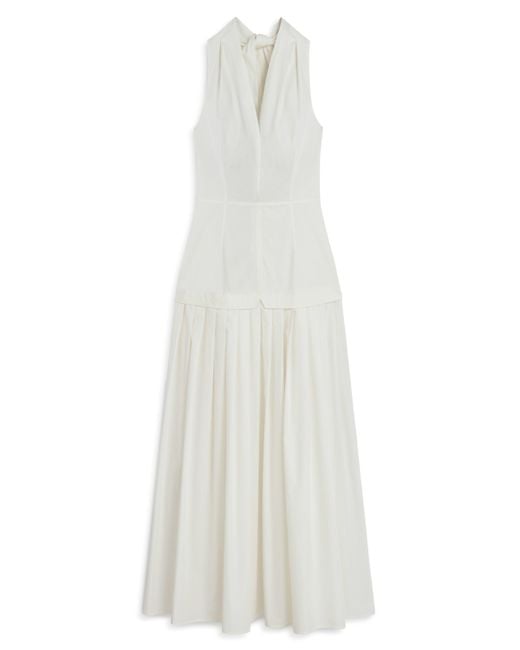 Nocturne White Backless Halter Neck Midi Dress – Off