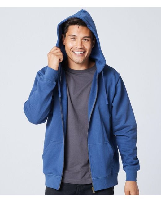 Known Supply Blue 100% Organic Cotton Zip Hoodie