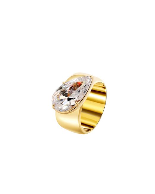 Onewildone White A Wonderful Thing Tilted Pear Cigar Band Ring