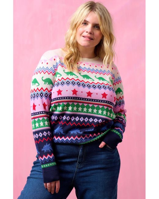 Dinosaur fair isle sweater cheap