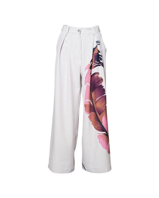 ARTISTA White Neutrals Touch Line Wide Leg Pants