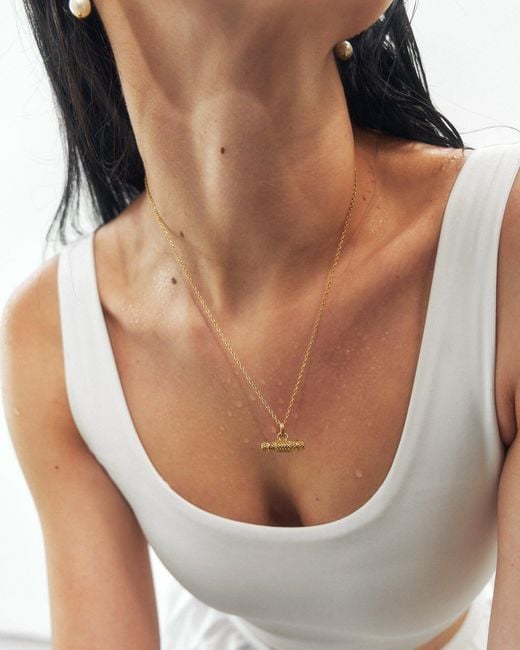 Elk & Bloom Metallic Raise The T-Bar Chunky 14K Pendant Necklace