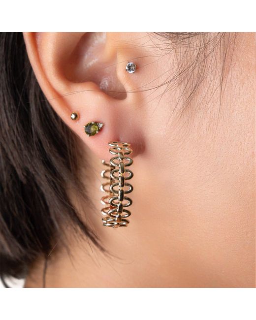 Gold & Honey Metallic Landscape Link Hoops