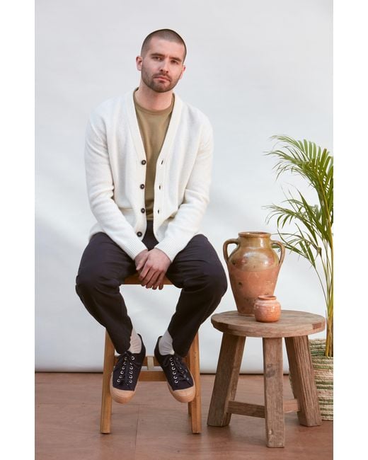 Paul James Knitwear White Lambswool Alfie Cardigan for men