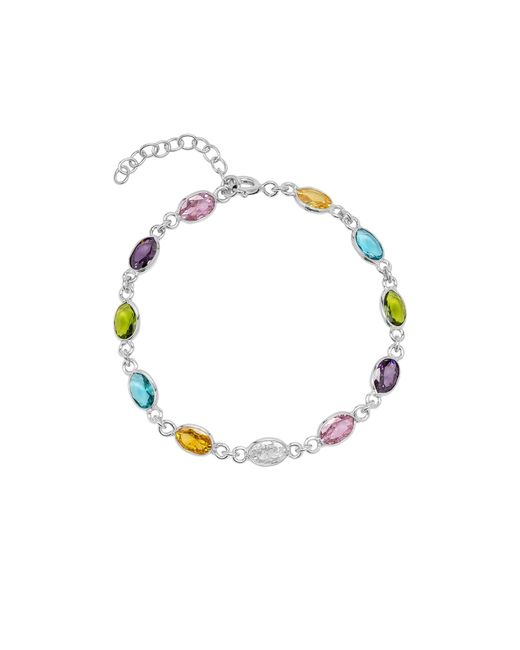 Spero London Metallic Multicolour Oval Gem Sterling Bracelet