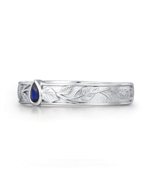 Azura Jewelry New York Blue Mallorn Leaf Sapphire Band Vermeil for men