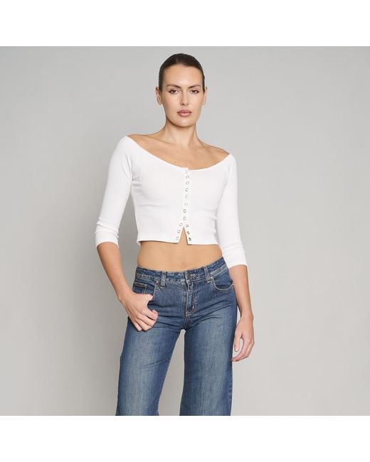Love and Nostalgia White Sugar Baby Rib Top