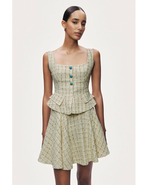 Nocturne Multicolor Button Accessory Tweed Bustier