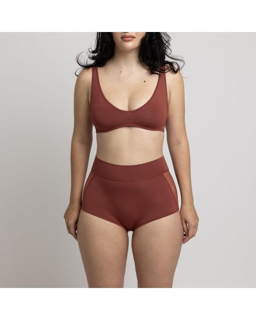 MONIQUE MORIN LINGERIE Brown Core Scoop Neck Bralette Sugar