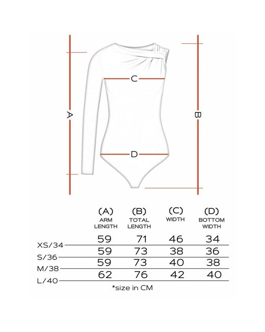 Maan Istanbul Red Asymmetrical Sleeve Bodysuit