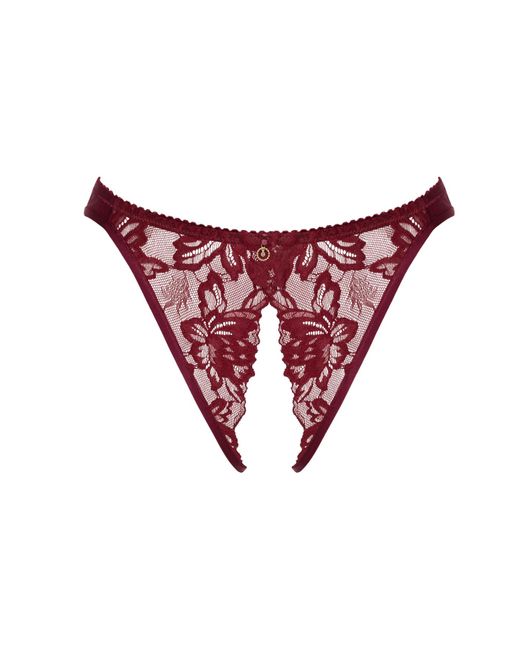 BonBon Lingerie Red Erotically Open-Cut Lace Ouvert Panties