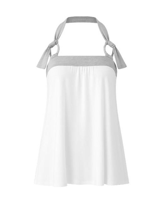 Conquista White Halter Neck Tunic