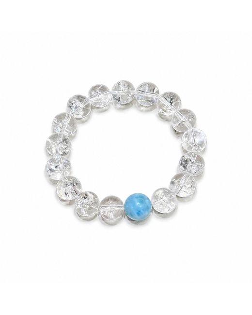 Ormiro Metallic Mermaid's Tear Larimar & Clear Quartz Bracelet