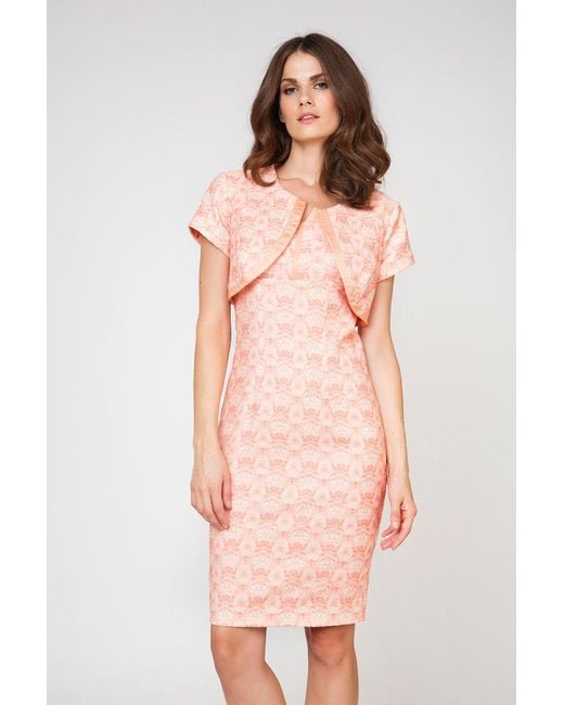 Conquista Orange Short Sleeve Print Bolero By Fashion