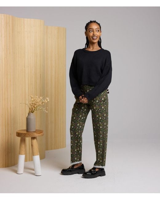 Known Supply Black Drop Shoulder Cropped Sweater