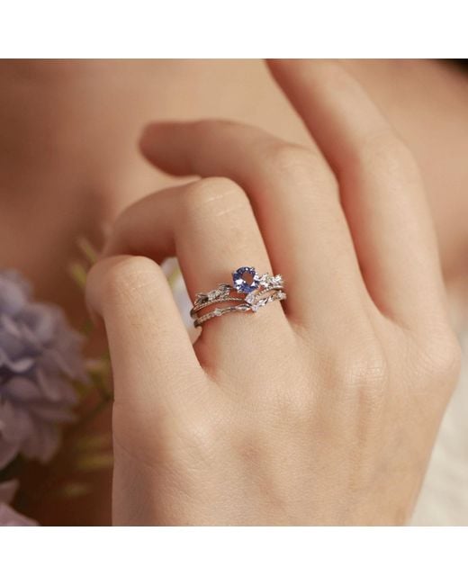 Azura Jewelry New York Blue Reverie Tanzanite Ring Set Vermeil