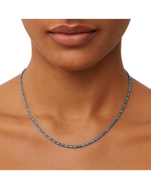 Rahul's Jewels Metallic 16"-18" Adjustable Length Genuine Diamond Tube Necklace