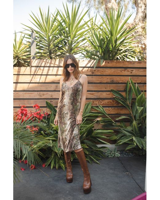 Jennafer Grace Metallic Mara Snakeskin Slip Dress