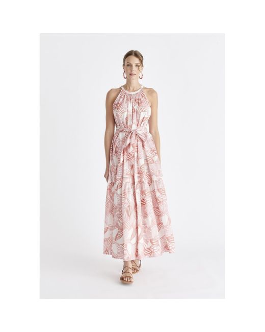 Paisie Pink Halterneck Maxi Dress