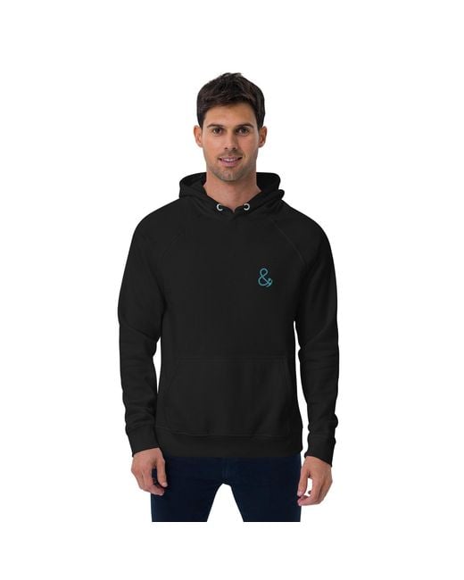 Anchor and Crew Black Just Roam. Seeker Organic Cotton Raglan Hoodie for men