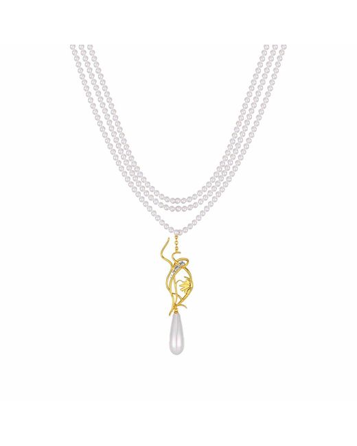 Retro Chic Metallic Lily Of The Valley Necklace