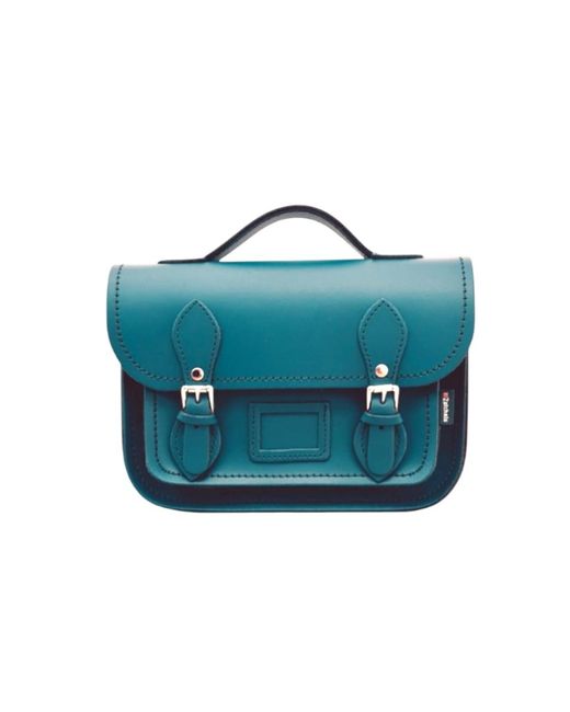 Zatchels Blue Leather Midi Satchel