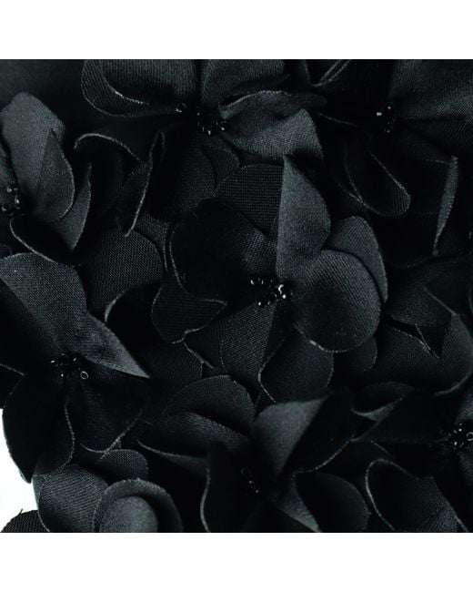 2KStyle Black Swan Three-Dimensional Florals Hand-Embellished Satin Mini Wristlet Pouch