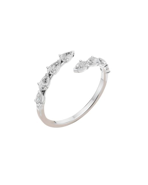 Aya Fine Jewelry White Pear Lab Diamond Bypass Ring