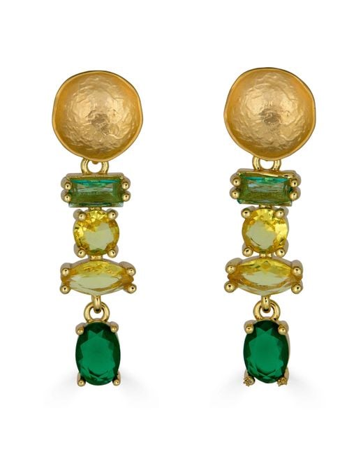Loni Paul Jewelry Green Multi Gemstone Drop Earrings