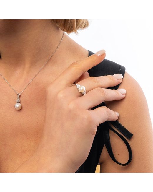 Spero London Metallic Sterling Grape Pearl Ring