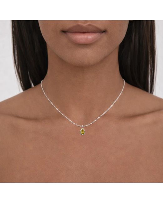 Rahul's Jewels Metallic 1.01 Carat Genuine Diamond Pear Shape Solstice Pendant