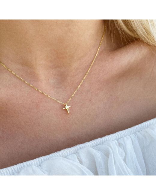 Spero London Metallic Single Star Sterling Necklace