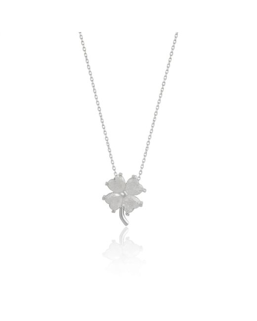 Spero London Metallic Four Leaf Clover Sterling Necklace