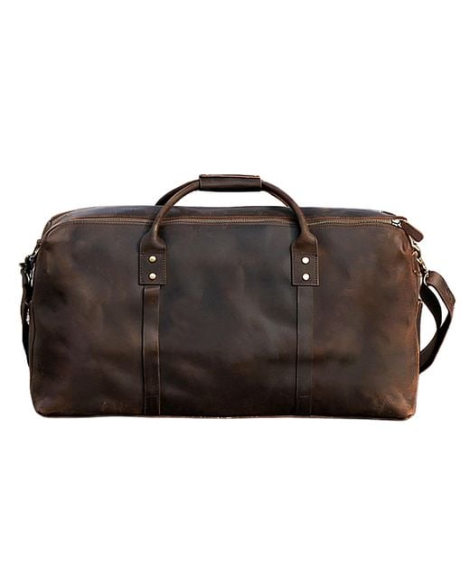 Touri Brown Genuine Leather Luggage Travel Bag for men