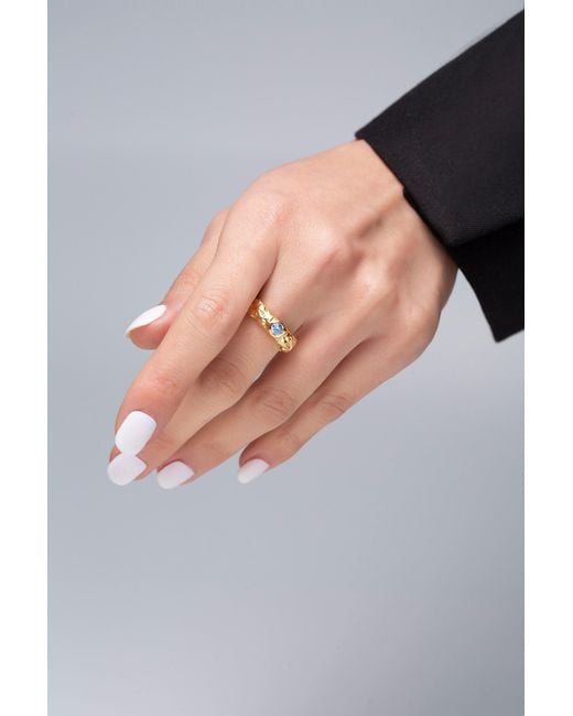 Classicharms Metallic Sylvie Molten Gemstone Stackable Ring