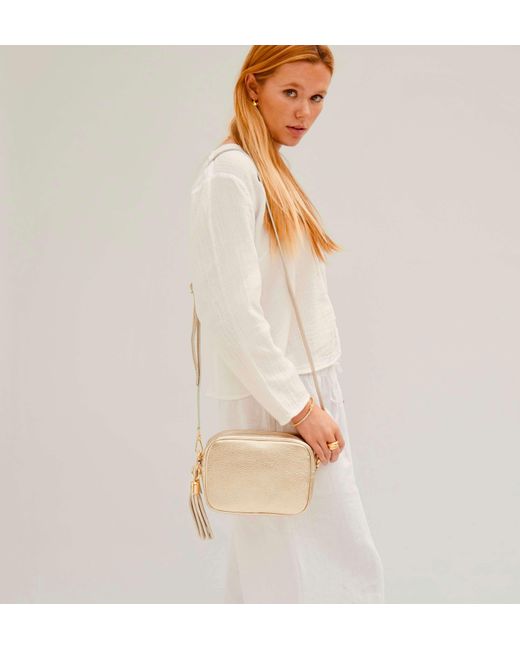 Apatchy London Natural The Tassel Leather Crossbody Bag